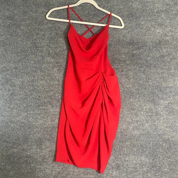 Amanda Uprichard Jasalina Mini Dress Small Red Ruched Backless Party Coc… - Picture 2 of 12